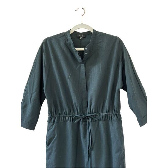 COS Wool Long Sleeve Dress Women's Navy Size US 8 - Picture 2 of 6